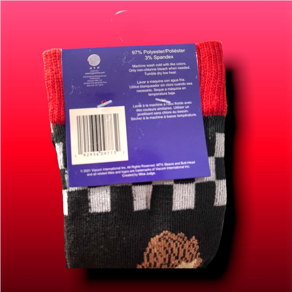 MTV BEAVIS AND BUTT-HEAD Stylish Socks 2 Pair Pack NWT - Picture 6 of 6